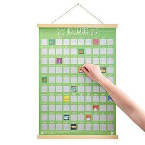 100 Places To Go Scratch Off Bucket List Poster